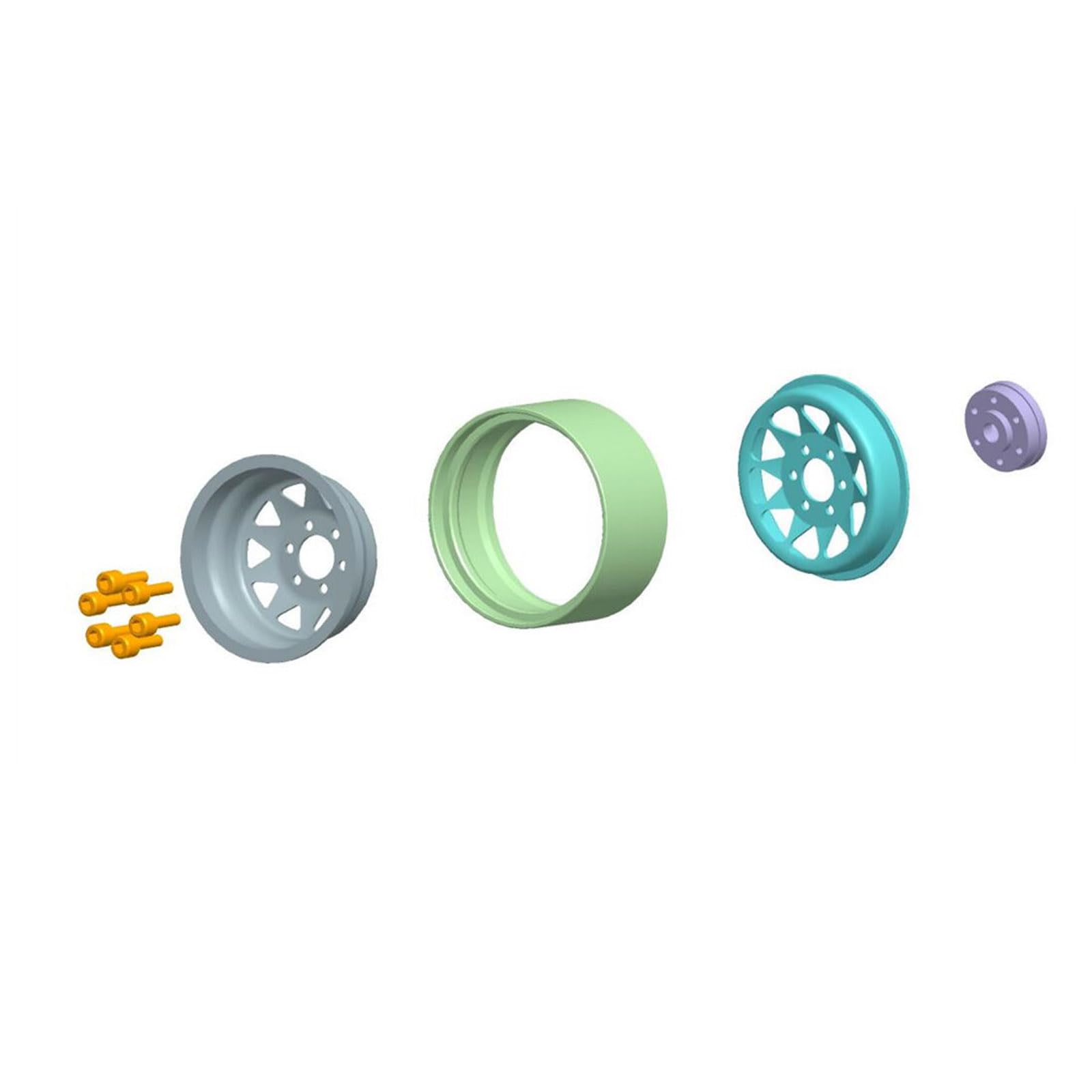 Cerchioni per Auto telecomandati da 1, 9 Pollici, 4, 5 Slot, Parte modificata in Metallo per Camion da Arrampicata per Auto a, Forniture Decorative, Controllo cingolato, Ruota in Metallo