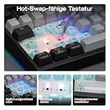 EPOMAKER TH108 PRO ISO-DE German Layout Full-Size Mechanical Keyboard, Display & Button, QWERTZ, Custom Driver, Creamy Gasket, Hot-Swap, RGB, Wirelss Gaming Keyboard (Sea Salt Silent V2)