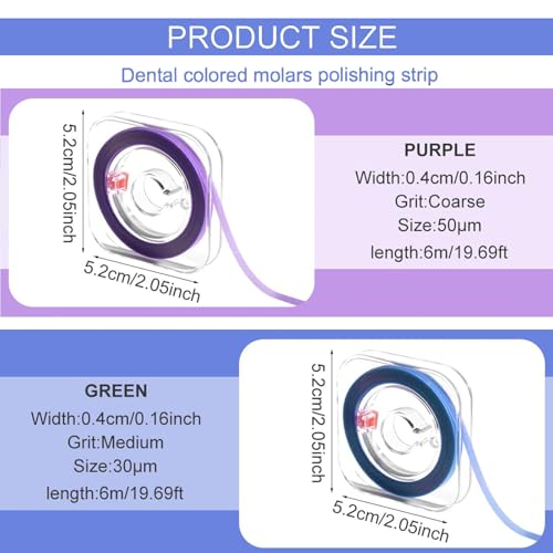 Zahn Schleifpapier Zahnzwischenräume, 2 Bände Zahn Schleifpapier Set, Polierstreifen Zähne 30μm / 50μm, Grob -Fein/Harz, für Zwischenräume Dental/die Tiefenreinigung Der Mundhygiene