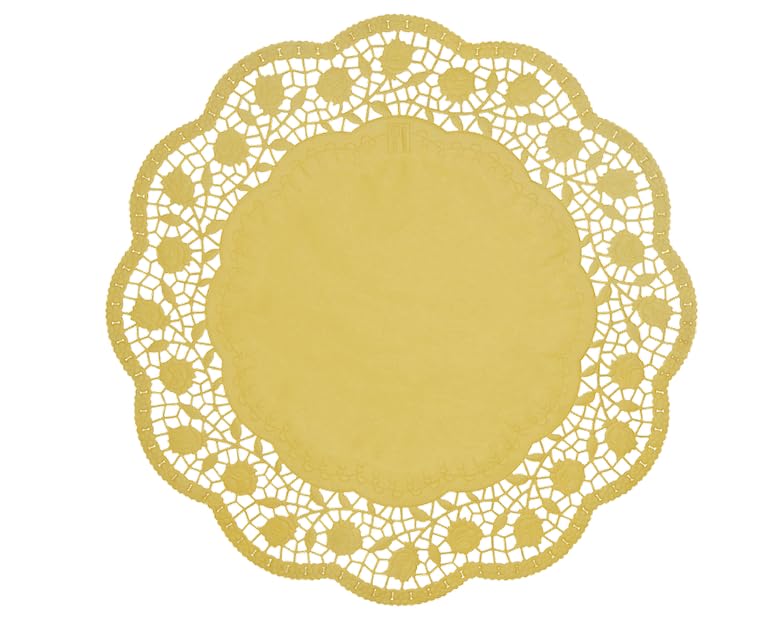 Demmler Tortenspitzen - Rund - Tortendekoration - Tortenunterlage - Ø 36 cm - Farbe: Buttercreme - 30 Stück - Made in Germany