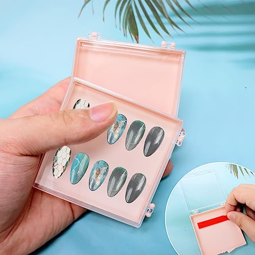 Honbay 10 peças, caixa de armazenamento de unhas artificiais de plástico, organizador de caixa de un