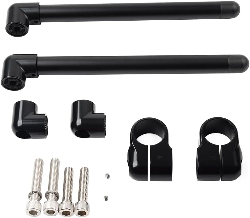Cnoula11 1 Pair Cafe Racer Bars Handlebar Fork Tube Aluminum Black 33mm Universal For motorcycles with 31mm~58mm Fork tube