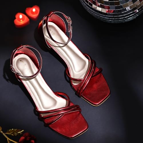 Image of TRASE Stylish And Fancy Block Heels With Adjustable Buckle For Women And Girls - Women Footwear - Heel Sandals For Girls