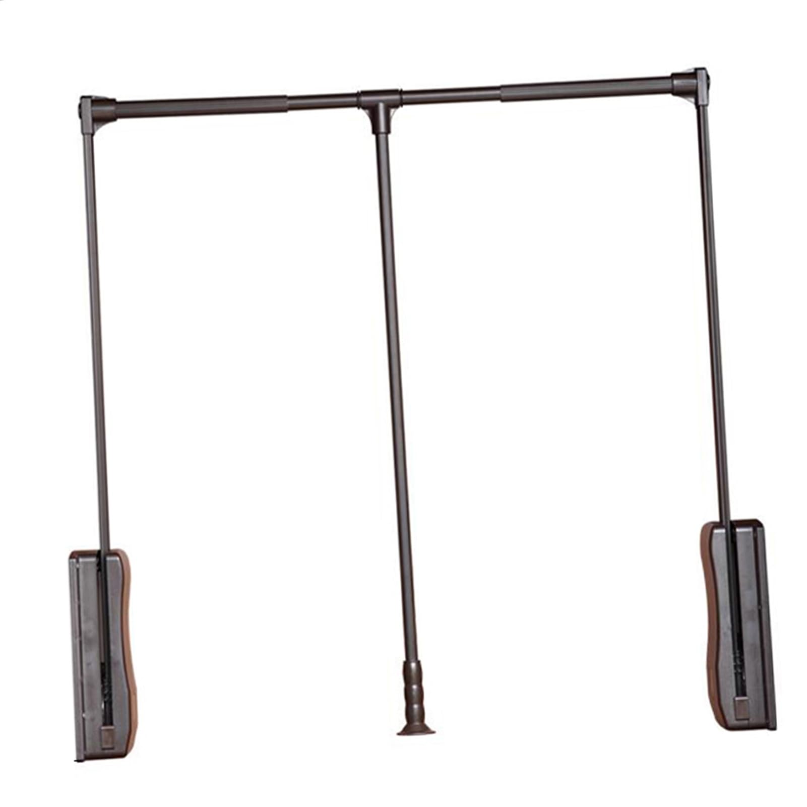 AYCDL Pull Down Closet Rod,Adjustable Clothes Hanger with Aluminium Rod, Hanging Rail Lift Closet Accessories, for Cloakroom Cupboard Wardrobe Closet,Black
