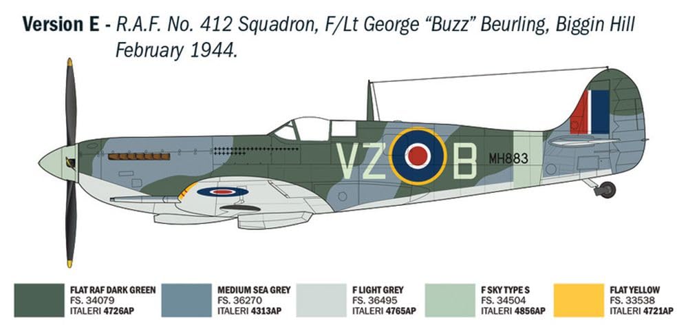 Italeri 2843 1/48 WW2 British Spitfire Mk. IX Ace Modello in plastica
