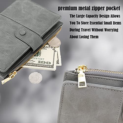 Bozkoa Multiple Leather Rfid Blocking Passport Holder Women Men With Zipper Pocket, Passport Wallet For Travel Hold 2 Passports,Family Passport Holder&Passport Cover Button Closure Royal Blue #TOP4