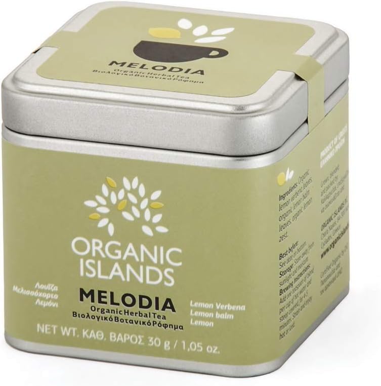 Melodia Greek Organic Herbal Tea Cube | Natural Remedy | Lemon Verbena-Lemon Balm-Lemon, 30g