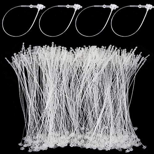 BIGNC 3000 Pcs Plastic Fastener Hang Tag Snap Lock 5" Pin Security Loop for Retail Store Clothing（Clear）