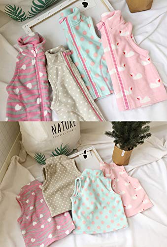 Feidoog Baby Girl Soft Polar Fleece Lightweight Vest Zipper Up Waistcoat Outerwear,Heart,2-3T #TOP4