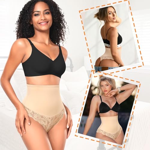 Image of Werena Thong Shapewear for Women Mid High Waisted Shaper Panties Girdle