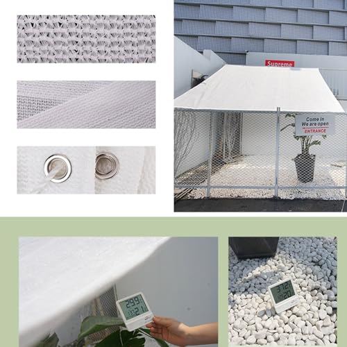 Filet de protection solaire blanc 3x3m idéal pour ombrager un patio ou une serre de jardin - 4
