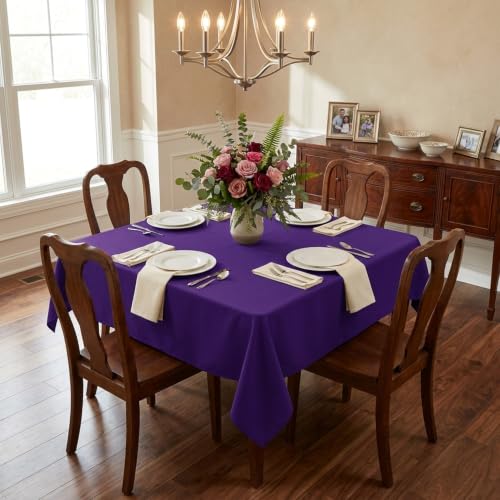 Image of sancua Square Tablecloth, 60 x 60 Inch Table Cloth, Purple