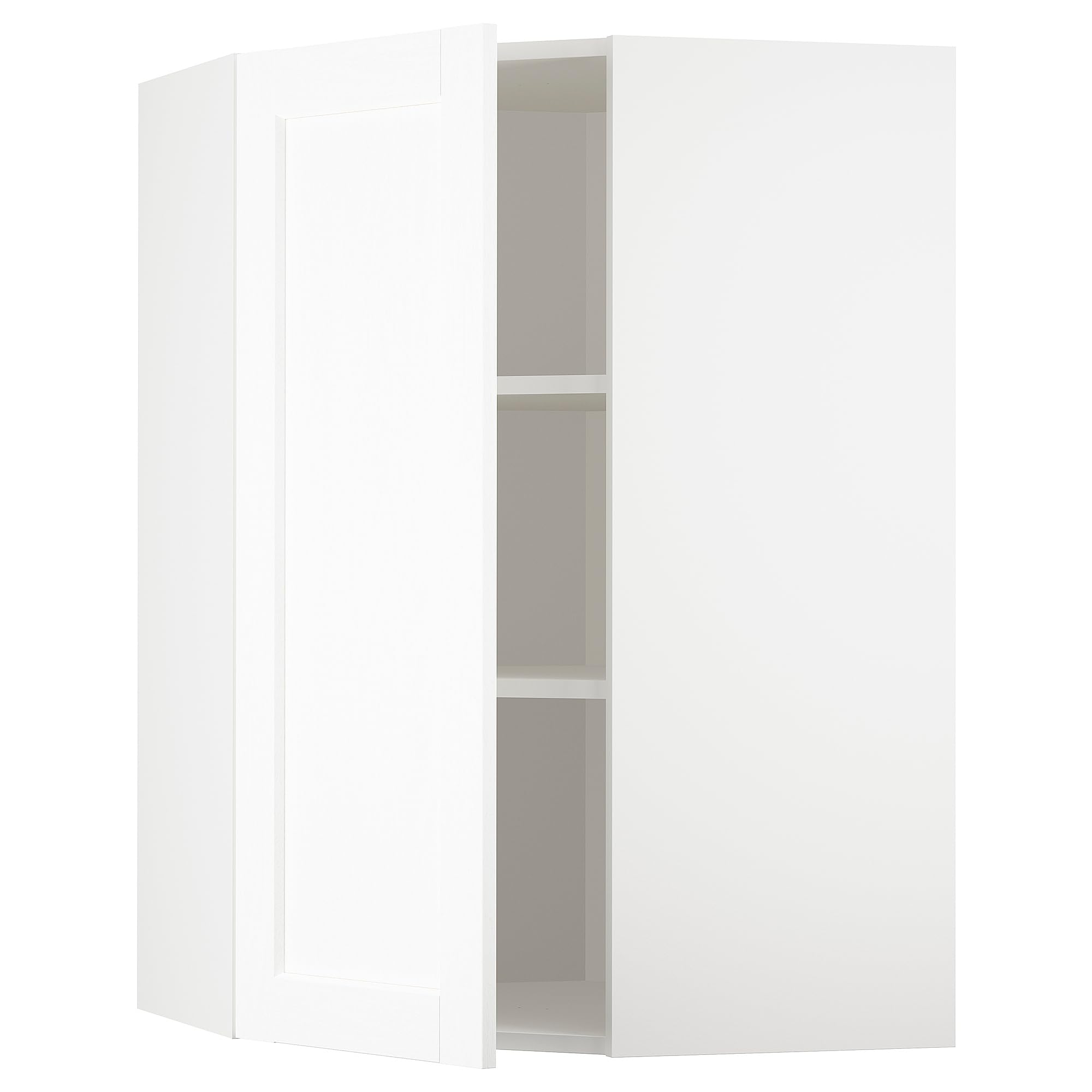 Meuble d'angle mural METOD avec étagères blanc Enköping 68x100cm