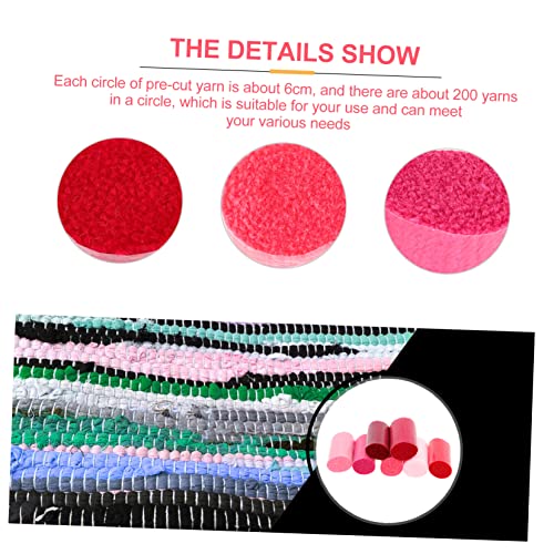 Corhad 7Pcs Pre-Cut Pre Rug Cut Cutter Yarns Homemade Yarn Diy Latch Fiber Hook Decorative Hand-Made Kit Making Carpet Precut Colorful Beginners Embroidery Knitting Assorted #TOP1