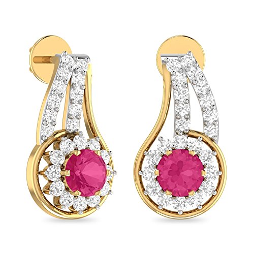 Aucent by PC Jeweller The Jafit 18KT Yellow Gold and Diamond Earrings