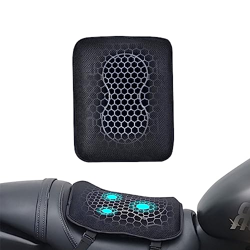 CHCYCLE Cojín de asiento de gel para motocicleta,cojín de asiento disponible para pasajeros delanteros/traseros,estructura de panal de abeja,transpirable,antideslizante,absorción de golpes,UMSC-003