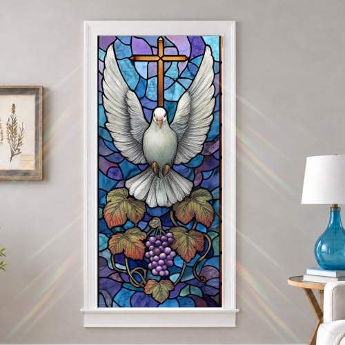 Vinilo decorativo para ventana con diseño de paloma 17x39 pulgadas miniatura 1