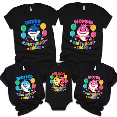Shark Birthday Shirt, Baby Shark Family Shirts, Custom Baby Shark...