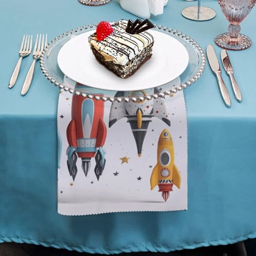 Servilletas de Tela Cartoon Rockets 18.7x18.7 in 4 PCS miniatura 4