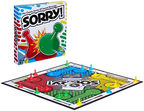 Sorry! 6세 이상 아동용 보드 게임, 클래식 Hasbro 보드 게임, 각 플레이어는 4개의 폰을 얻습니다. 가족 게임 — 사진 3