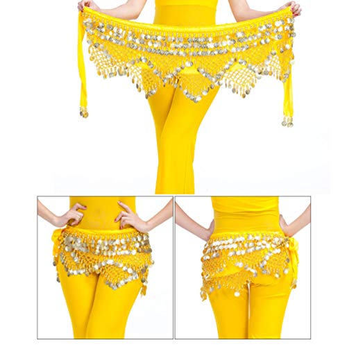 Dança Do Ventre Cachecol Com Moedas de Ouro Saias Envoltório Dança Do Ventre Cachecol para Yoga Clas