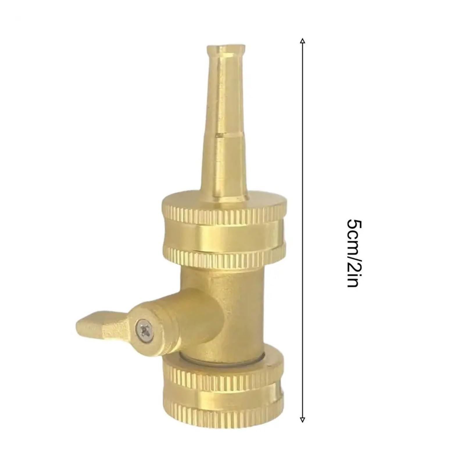 Lot de 2 raccords de tuyau d'arrosage en laiton avec valve – Pulvérisateur haute pression pour tuyau d'arrosage