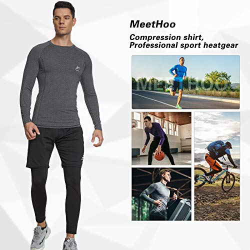 MeetHoo Maglia Compressione Uomo, Maglie Maniche