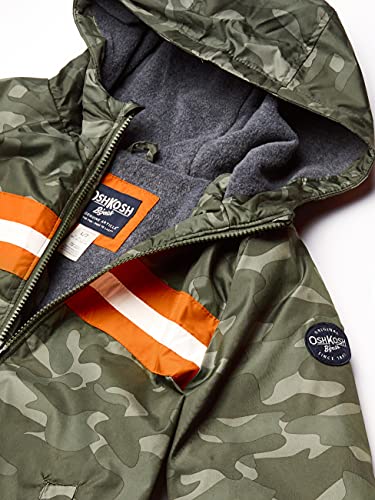 Osh Kosh Boys' Midweight Fleece Lined Windbreaker Jacket, Green Camo Stripe, 5/6 #TOP1