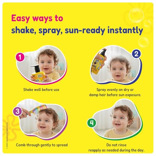 Image of Moisturizing Sun Protection SPF25 Hair Spray for Kids 3-12 Years | Pediatrician Approved | UV Protection & Frizz Control with Argan Oil & Vitamin E | 200ml
