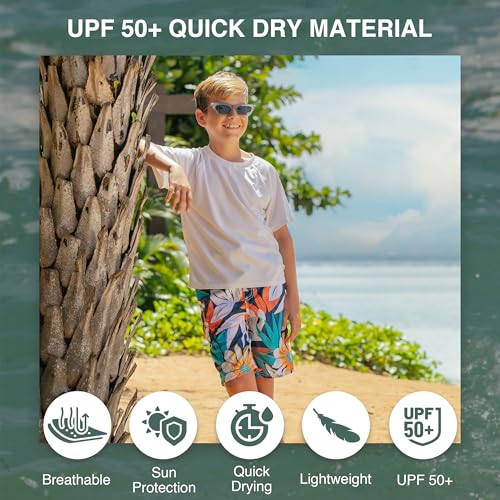 Image of Kanu Surf Boys' Toddler Troy Stripe Swim Trunks