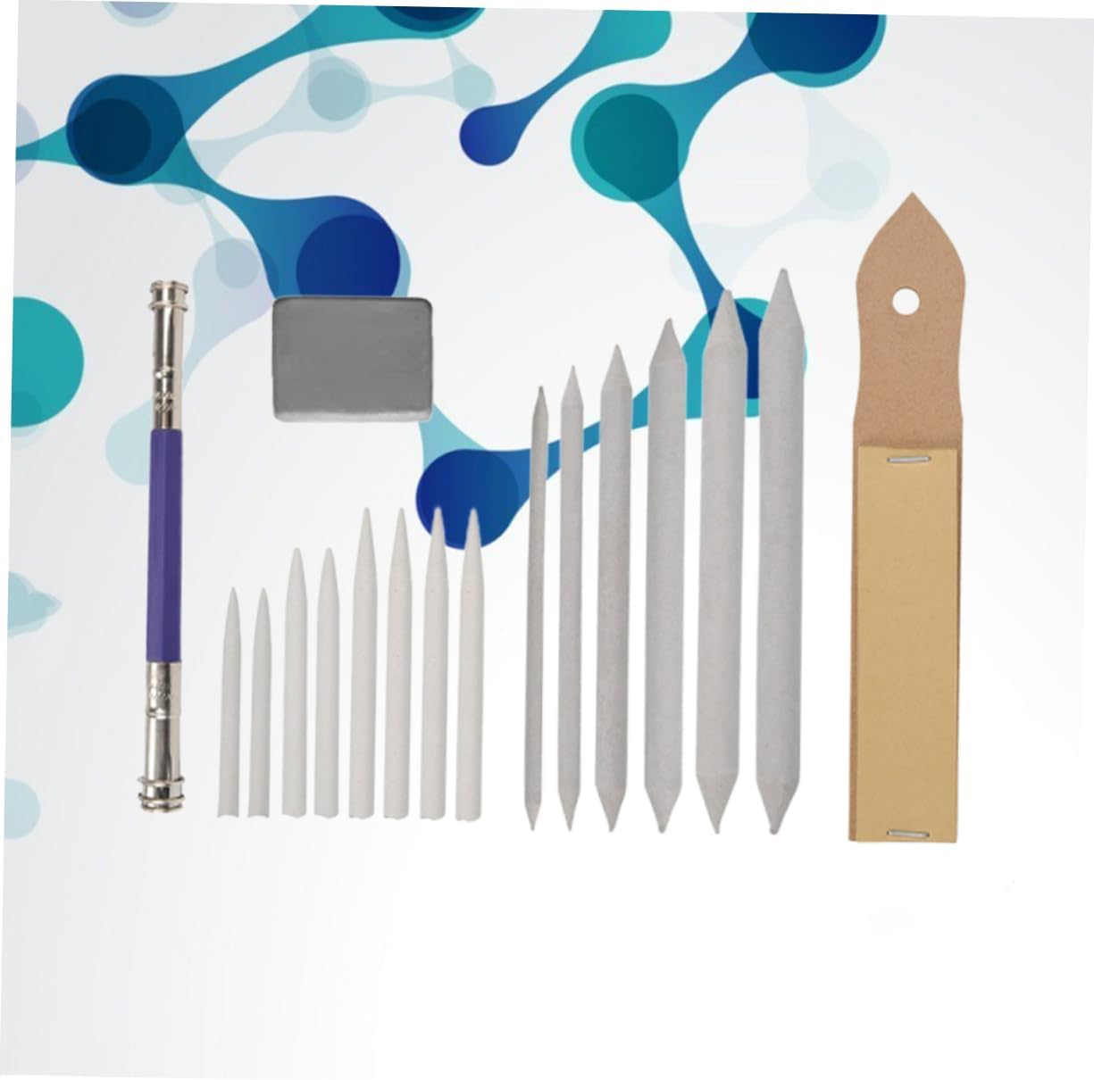 SHINEOFI 3pcs Blending Paper Stumps Eraser Sketch Tools for Charcoal Pastel Includes Sandpaper Sharpening Blocks for Artists Beginners for Blending Texturing Drawings
