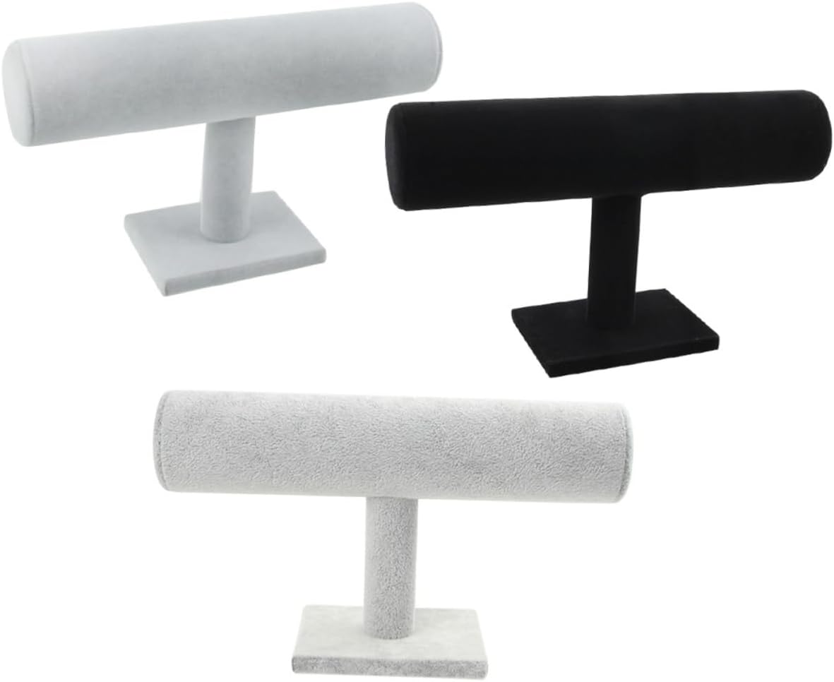 Gatuida 3-Piece Bangle Display Stand Set for Jewelry Organization Single Layer Bracelet Rack for Women and Girls Acrylic Holder for Bracelets and Watches Random Color