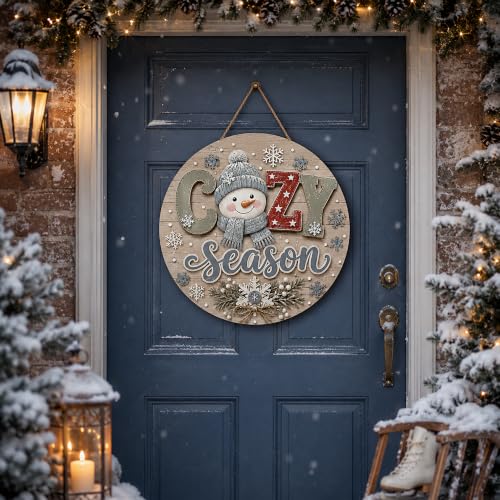 Image of Winter Decorations - Cozy Season Door Sign for Front Door | Winter Decor