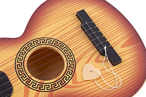 Toy Guitar 6 Metal String Acoustic Kids 26” Ukulele With Guitar Pick Rock Star Musical Instrument (Not Professional) Tunable Vibrant Sound Educational Perfect For Young Children Boys Girls (Brown) #TOP4