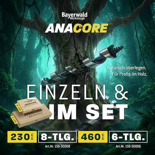 Profi Schlangenbohrer Holz Ø 10 mm - Nutzlänge 155 mm - 6kant – Bayerwald Holzbohrer Werkzeugstahl tiefe Bohrungen Weich-/Hartholz – präzise Schneidengeometrie saubere, ausrissfreie Bohrlöcher