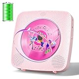 Gueray Portable CD Player Bluetooth: CD Players for Home Rechargeable Desktop Wall Portable CD Player with Bluetooth & Dual Speakers 1800mAh Boombox FM Radio USB Type-C MP3 Music Player