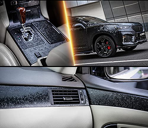 Image of LZLRUN Gloss Forged Carbon Fiber Self Adhesive Vinyl Wrap Film for Car Moto (Black, 1ft x 10ft)
