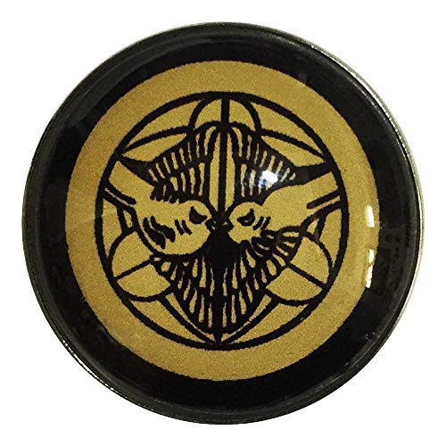 家紋ピンバッジ 20mm 竹に二羽飛び雀 上杉謙信 ピンズ家紋