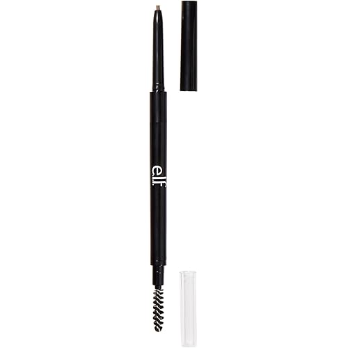 e.l.f. Ultra Precise Brow Pencil, Creamy, Micro-Slim, Precise, Defines, Creates Full, Natural-Looking Brows, Tames and Combs Brow Hair, Taupe, 0.0017 Oz