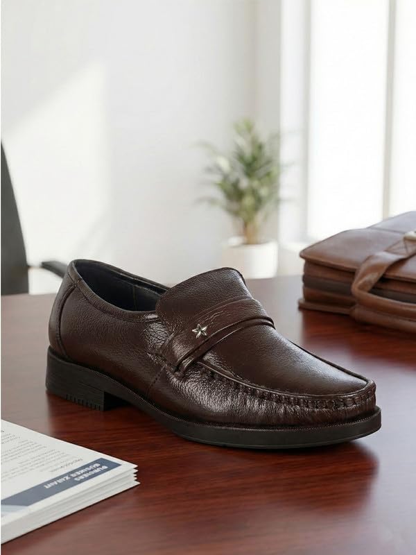 Image of FAUSTO Men Leather Formal Pull-On Shoes
