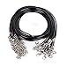 Produktbild 20 x Schwarz PU Lederband String Kette für Halskette mit Verschluss (Schwarz)