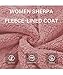 RISISSIDA Women Fleece Jacket Faux Fur Sherpa Short Coat with Hood Fall Spring Fuzzy Fluffy Furry Plush Lightweight Transitional Zip Up Hoodie Pink L