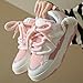 Y2K Walking Cute Sneakers for Women Thick Sole Walking Shoes Flat Platform Chunky Kawaii Style (8.5,Pink,Female,Adult,US_Footwear_Size_System,Adult,Numeric,Medium,Women)