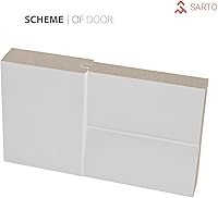 Vista 5 de Puertas dobles francesas interiores sólidas de 48 x 80 pulgadas Quadro 4113 gris ceniza con vidrio esmerilado Marcos de panel sólido de madera