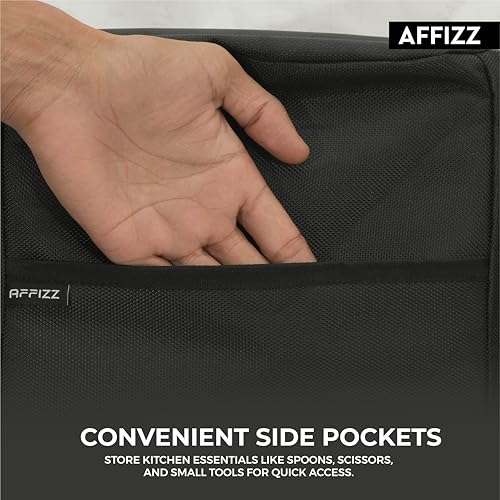 Image of Dustproof & Oil-Proof Air Fryer Cover for Philips 9L NA352 /00 - Polyester Waterproof Kitchen Oven and Home Appliances with Handle & Pocket | for Women, Men & Everyday Use, Black