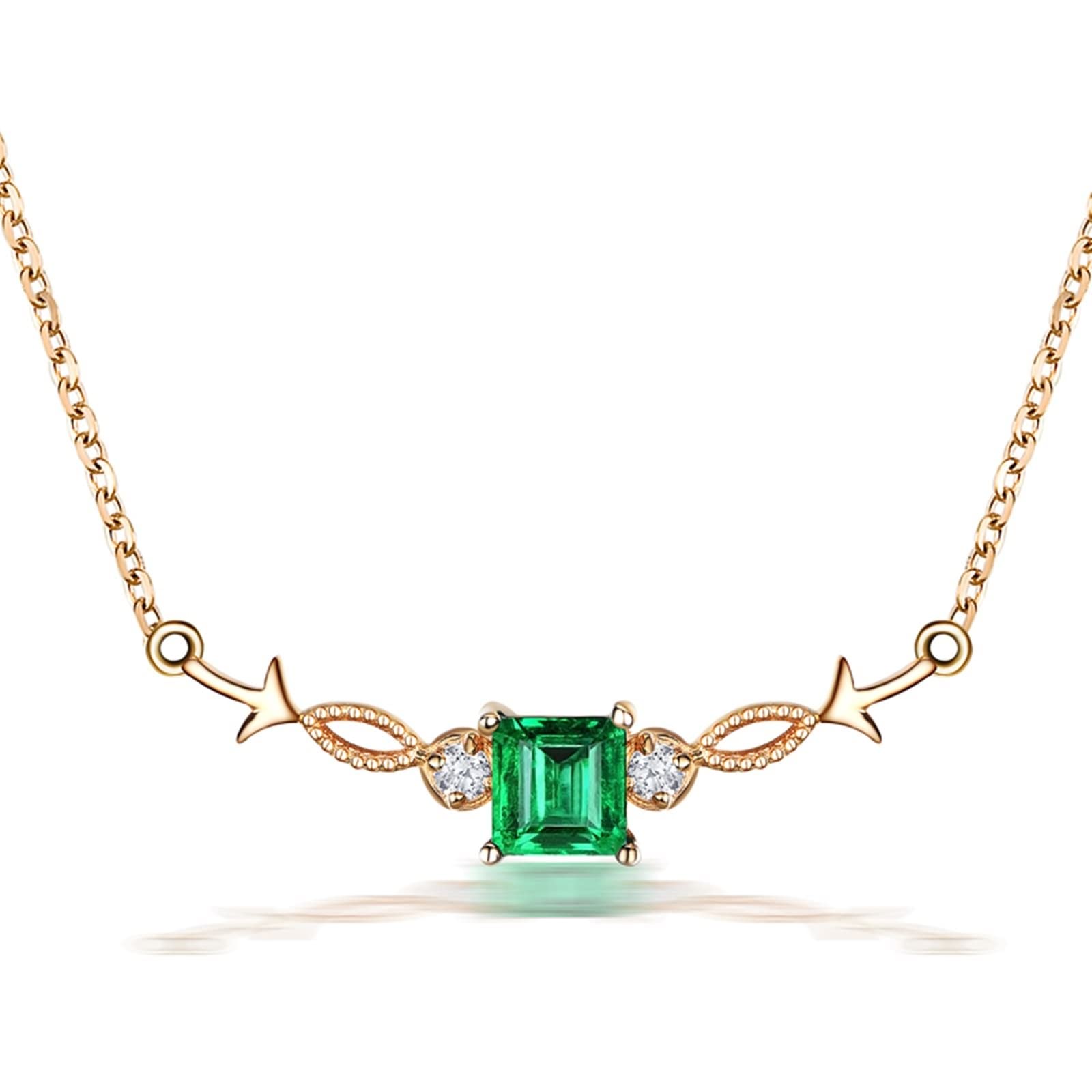 Collier pendentif émeraude et or jaune le cadeau précieux idéal - 7