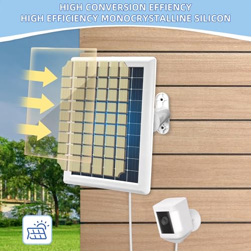 Cargador de panel solar para batería de cámara Ring blanco con cable de 5m en pack de 2 unidades 3