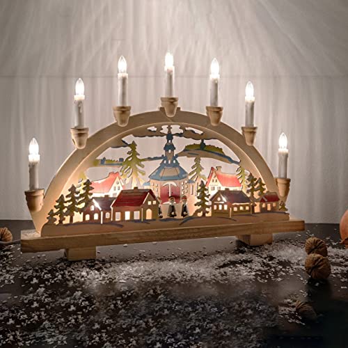 hellum Schwibbogen Weihnachten, Lichterbogen mit 10 Kerzen (+2 Ersatz)...