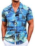 COOFANDY Mens Hawaiian Shirts Short Sleeve Beach Button Up Shirts for Men Tropical Floral Aloha Shirts