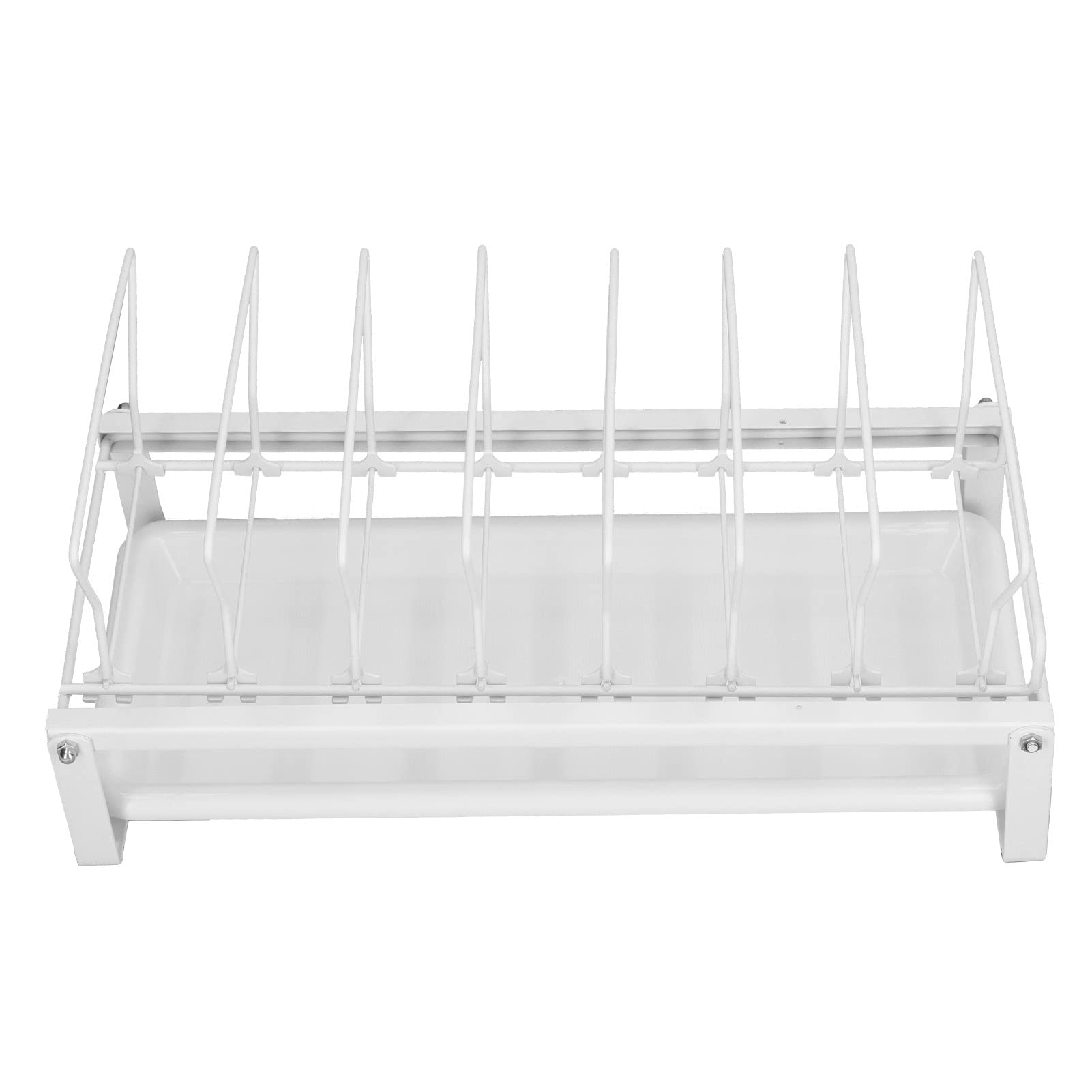 Ejoyous Égouttoir à Vaisselle en Acier au Carbone avec Plateau Coulissant, égouttoir à Vaisselle pour Comptoir de Cuisine ou Placard, Organisateur de Rangement sur Rail Coulissant pour Camping-Car à